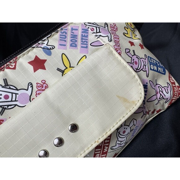 Vintage Y2K Jim Benton "It's Happy Bunny" Printed Shoulder Bag - Sassy Quotes - Picture 6 of 12